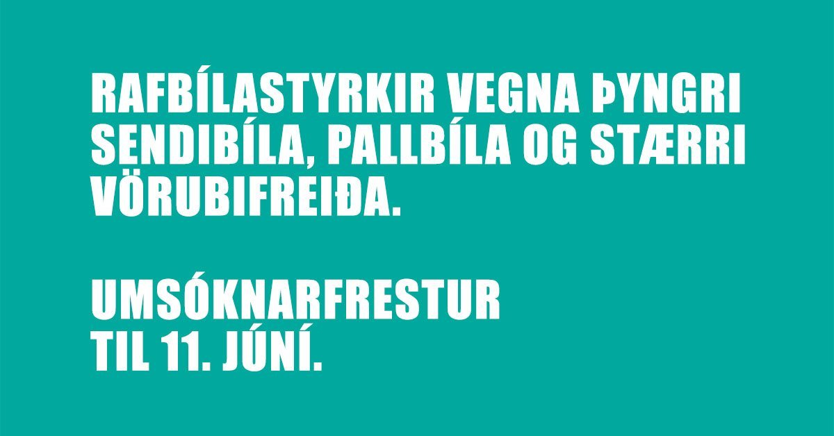 Rafbílastyrkir vegna þyngri sendibíla, pallbíla og stærri vörubíla.