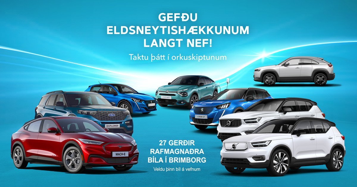 27 gerðir rafmagnaðra bíla