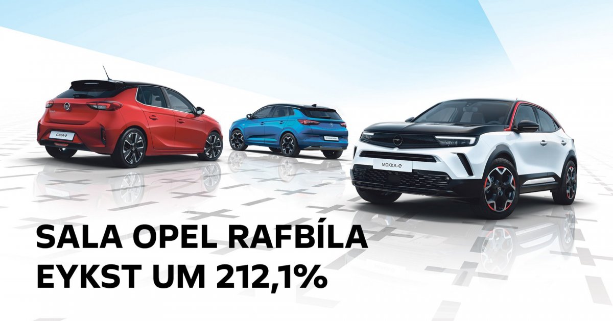 SALA OPEL RAFBÍLA EYKST UM 212,1%