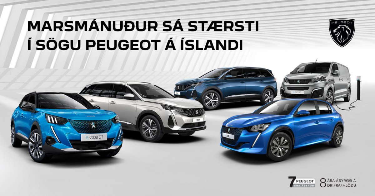 Marsmánuður var sá stærsti í sögu Peugeot á Íslandi.