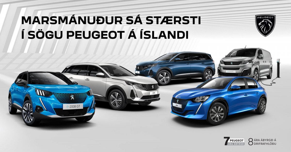 Marsmánuður sá stærsti í sögu Peugeot á Íslandi